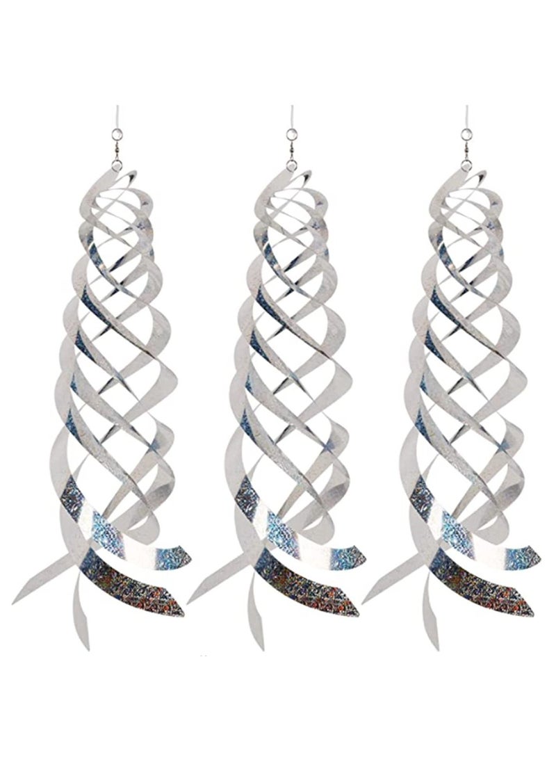 SYOSI - Bird Spiral Reflectors Silver Mylar Spinner, Decorative Bird Scare Device to Keep Birds Away Like Woodpeckers, Pigeons and Geese, Bird Repellent Spiral Reflectors Keep Birds Away From Pool - Image 1