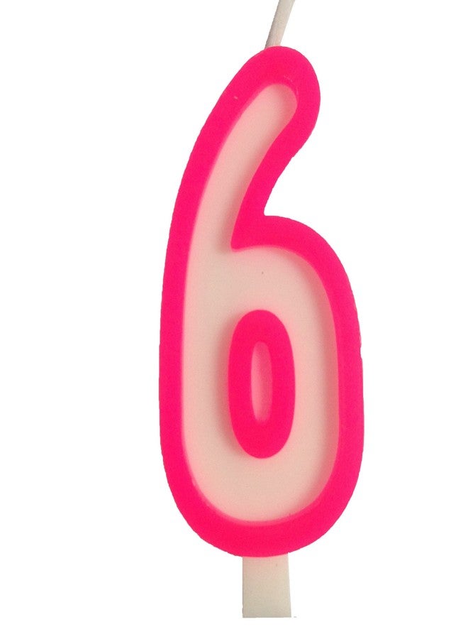 Funcart Pink and White Numerical 6 Style Candle for 6th Birthday Decoration/Cake Topper,Cake Decoration,Birthday Decoration