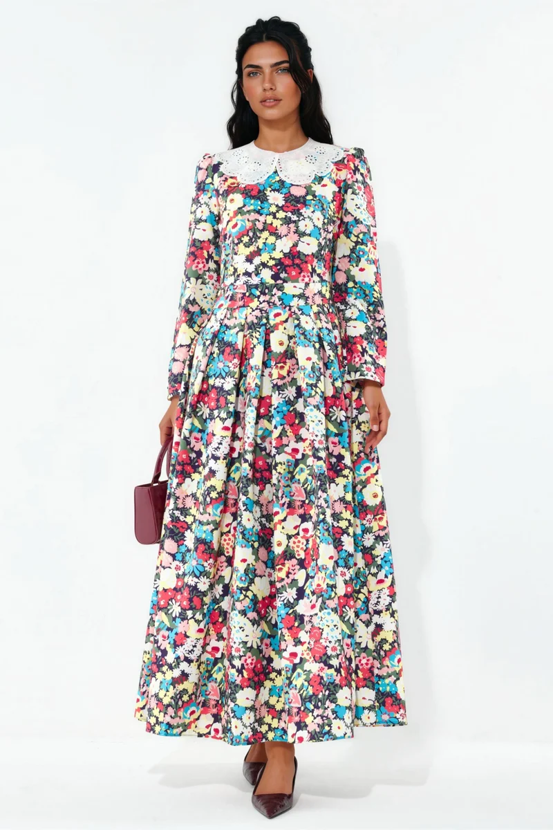 جينيفر Floral A-line Maxi Dress