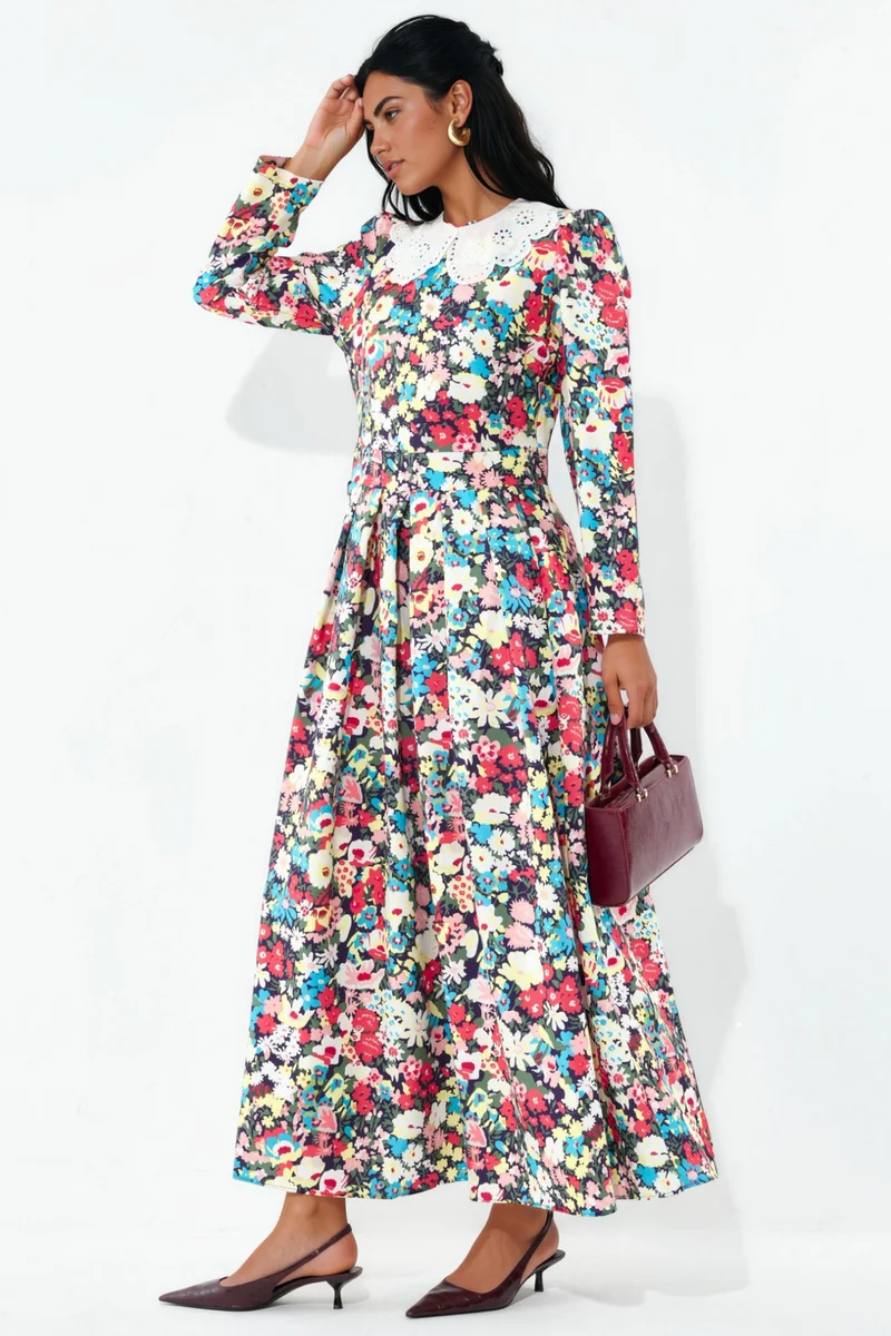 جينيفر Floral A-line Maxi Dress