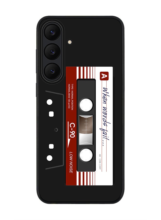 Stylizedd For Samsung Galaxy S25 FE Case,Slim fit Camera Protection, Shockproof Thin Phone cover  - When Words Fail (Black Tape)