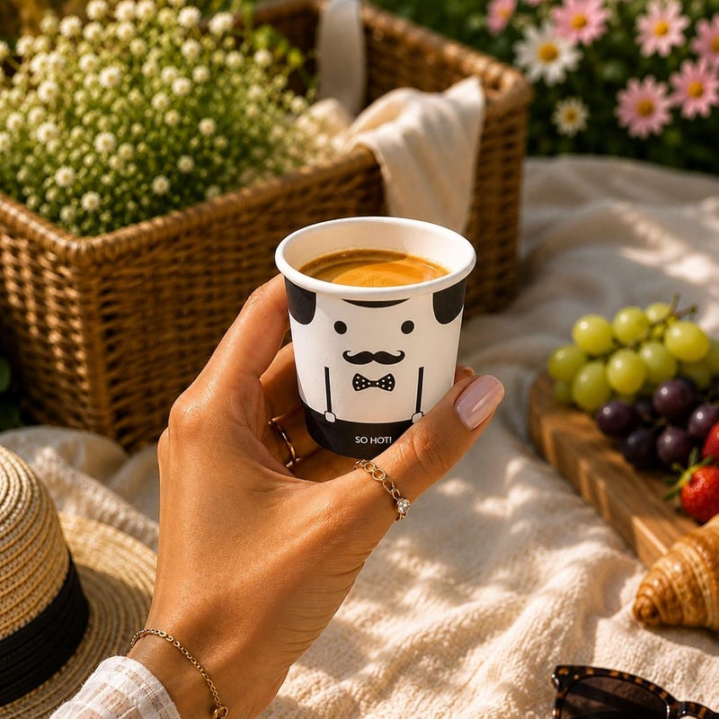 Restaurantware Insulated Paper Coffee Cups - Double Wall - Disposable - White - Monsieur - 4 oz - 500ct Box - MATCHING LIDS SOLD SEPARATELY: RWA0327GR, RWA0281B, RWA0281W - Image 5