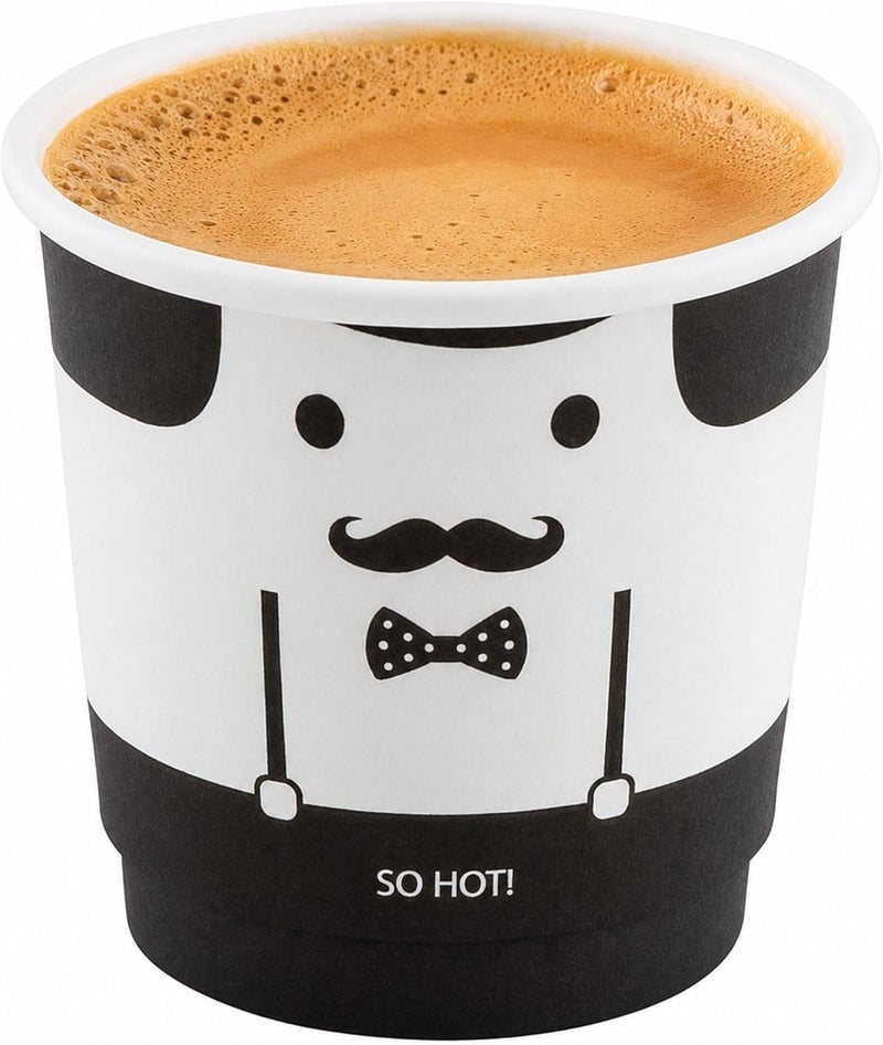 Restaurantware Insulated Paper Coffee Cups - Double Wall - Disposable - White - Monsieur - 4 oz - 500ct Box - MATCHING LIDS SOLD SEPARATELY: RWA0327GR, RWA0281B, RWA0281W - Image 1