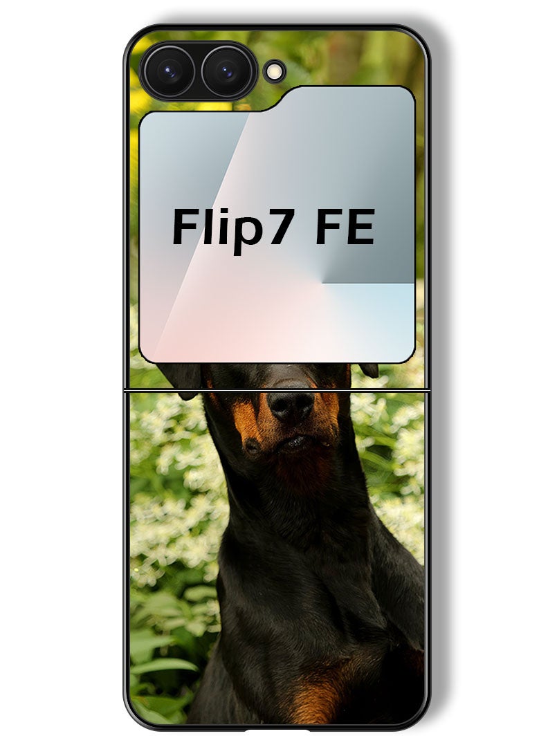 Theodor Case Compatible with Samsung Galaxy Z Flip 7 FE 6.7 Inch Protection Shockproof Bumper Cover dog_pet_leaves - Image 1