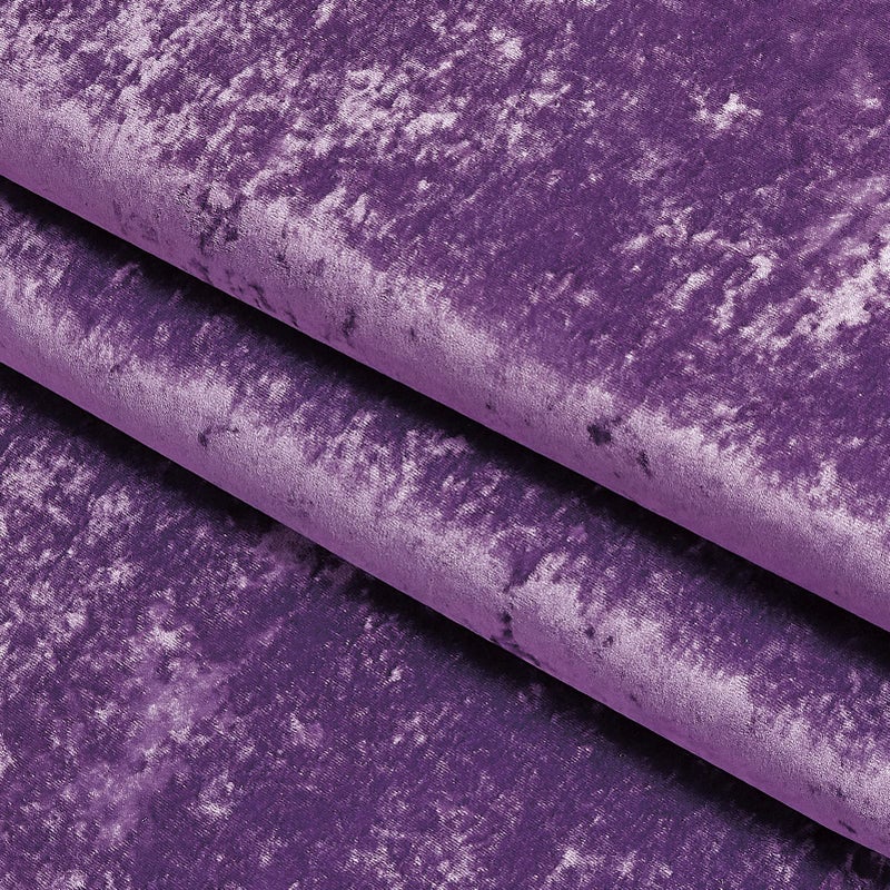 Fredsure Distressed Velvet Shower Curtain Set, 13 Pieces Purple Including 1 Piece 72"x72" Shower Curtain and 12 Pieces Silver Hooks - Image 4