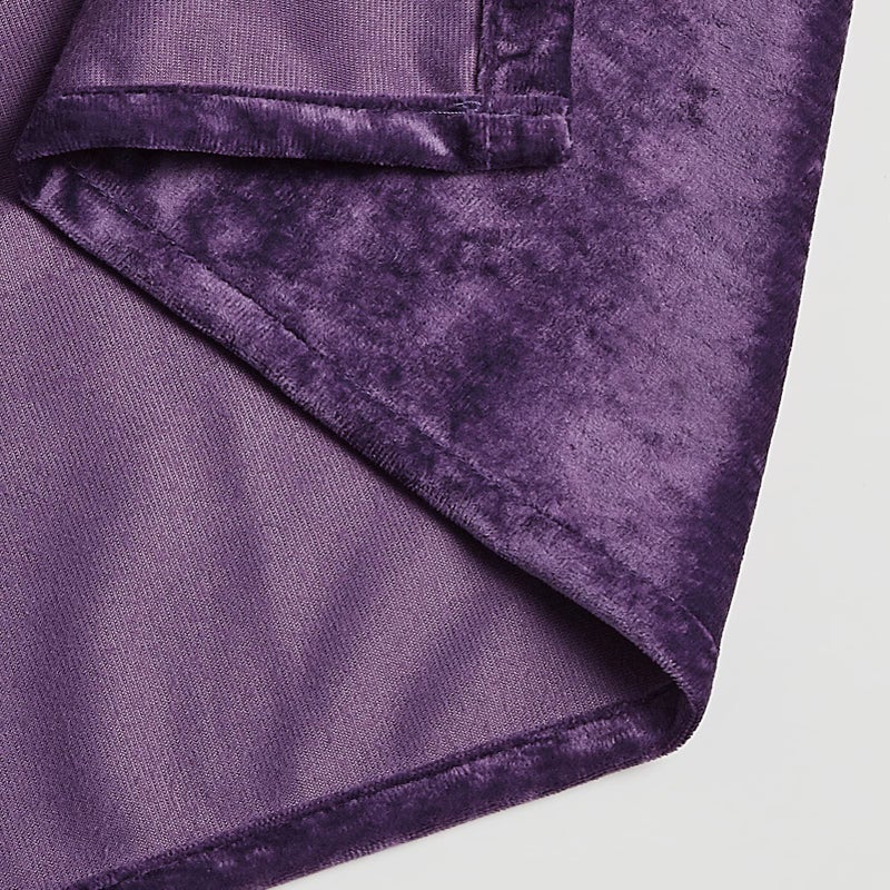 Fredsure Distressed Velvet Shower Curtain Set, 13 Pieces Purple Including 1 Piece 72"x72" Shower Curtain and 12 Pieces Silver Hooks - Image 5