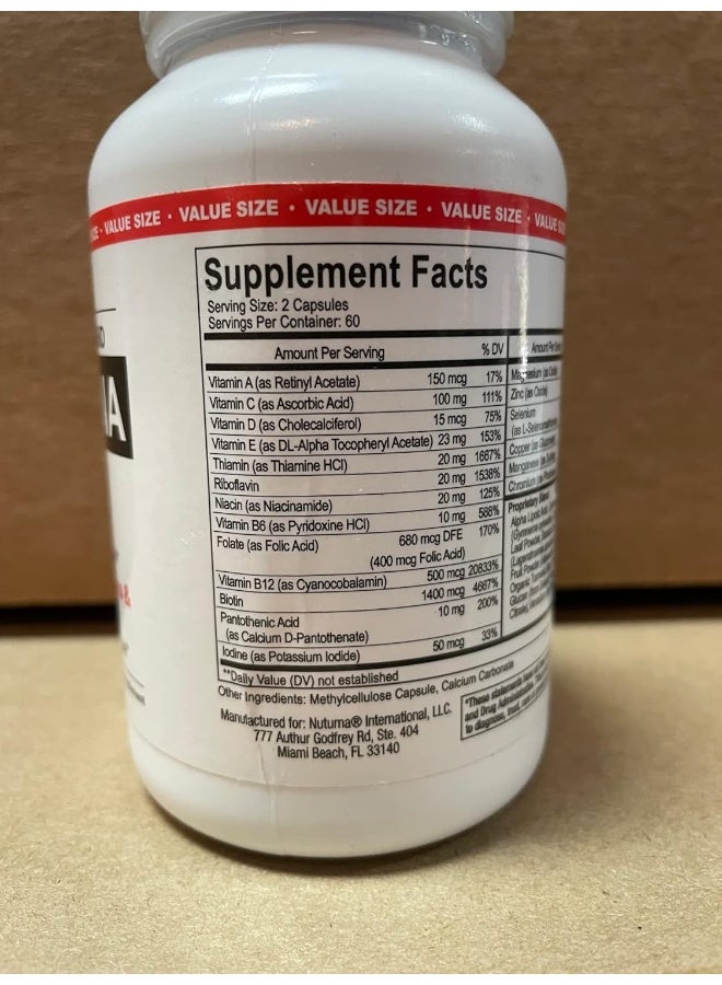 Nuturna 28 Vitamins Minerals Herbs Diabetic Support Formula Supplement with 300mg Alpha Lipoic Acid for Men and Women - Image 4