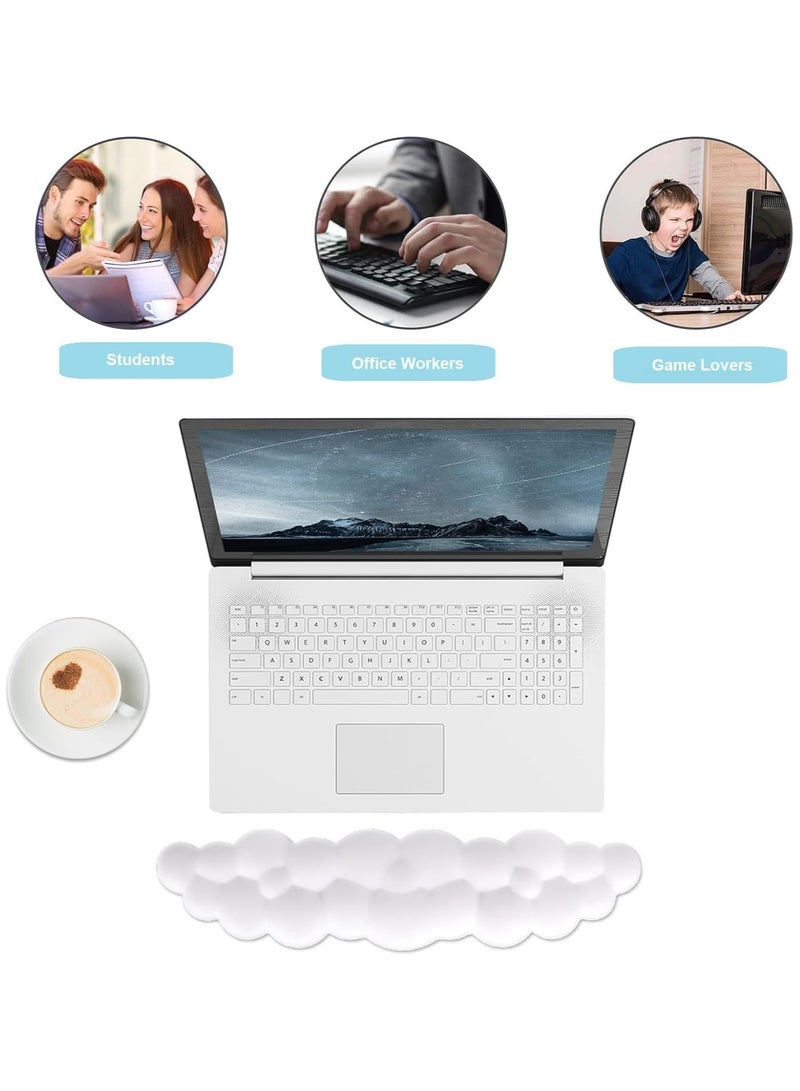 Keyboard Wrist Rest Set, Ergonomic Keyboard Wrist Rest, High Density Memory Foam Keyboard Palm Rest, Memory Cloud Shaped Wrist Rest for Typing Pain Relief