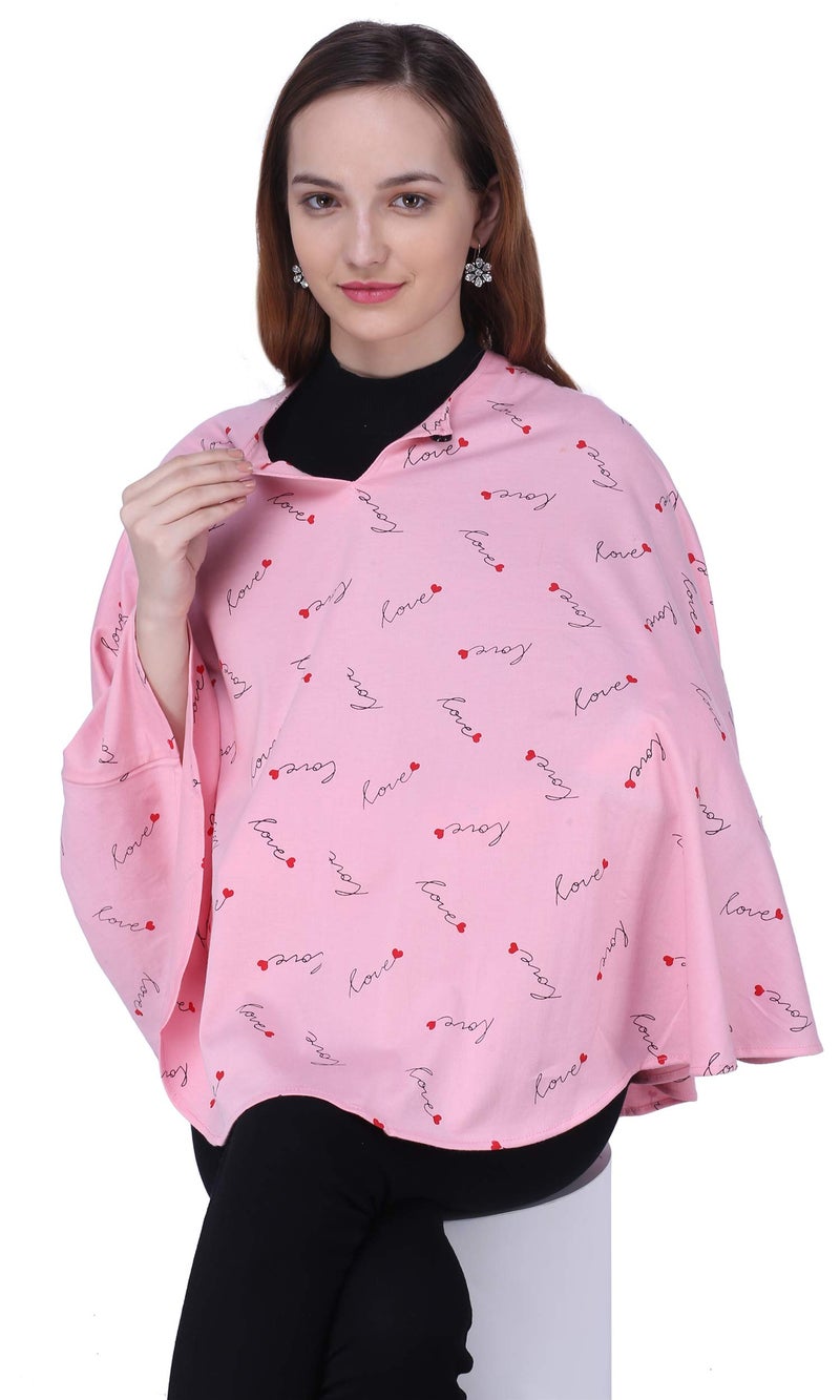 Warhammer 7 in 1 Nursing Cover for Breastfeeding Mother and Breastfeeding Cover for Mother (Lovely Pink) - Image 1