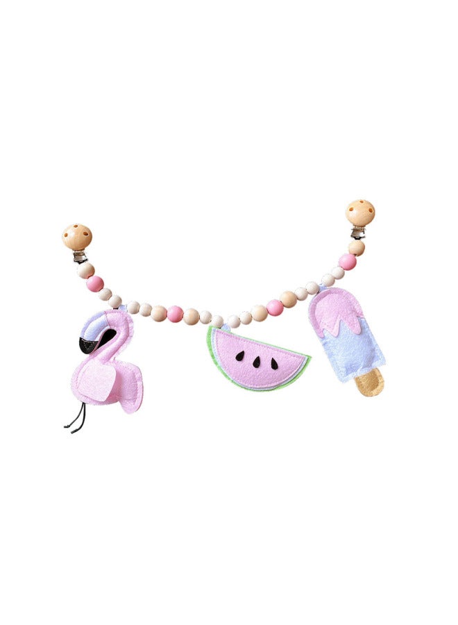 Ins Decorative Nordic Baby Bracelet Pacifier Clip Pacifier Chain Molar Educational Toy Baby Car Clip Bracelet-Color:Baby Car Clip: No. 2  - Image 1