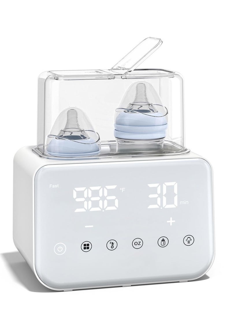 McDou Double bottle warmer, automatic milk warming and heat preservation baby breast milk constant temperature milk warmer bottle sterilizer, precise temperature adjustment, fast thawing breast milk - Image 1