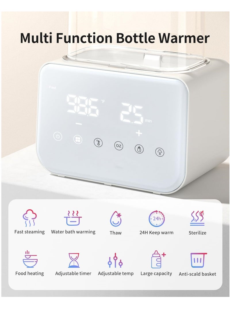 McDou Double bottle warmer, automatic milk warming and heat preservation baby breast milk constant temperature milk warmer bottle sterilizer, precise temperature adjustment, fast thawing breast milk - Image 2
