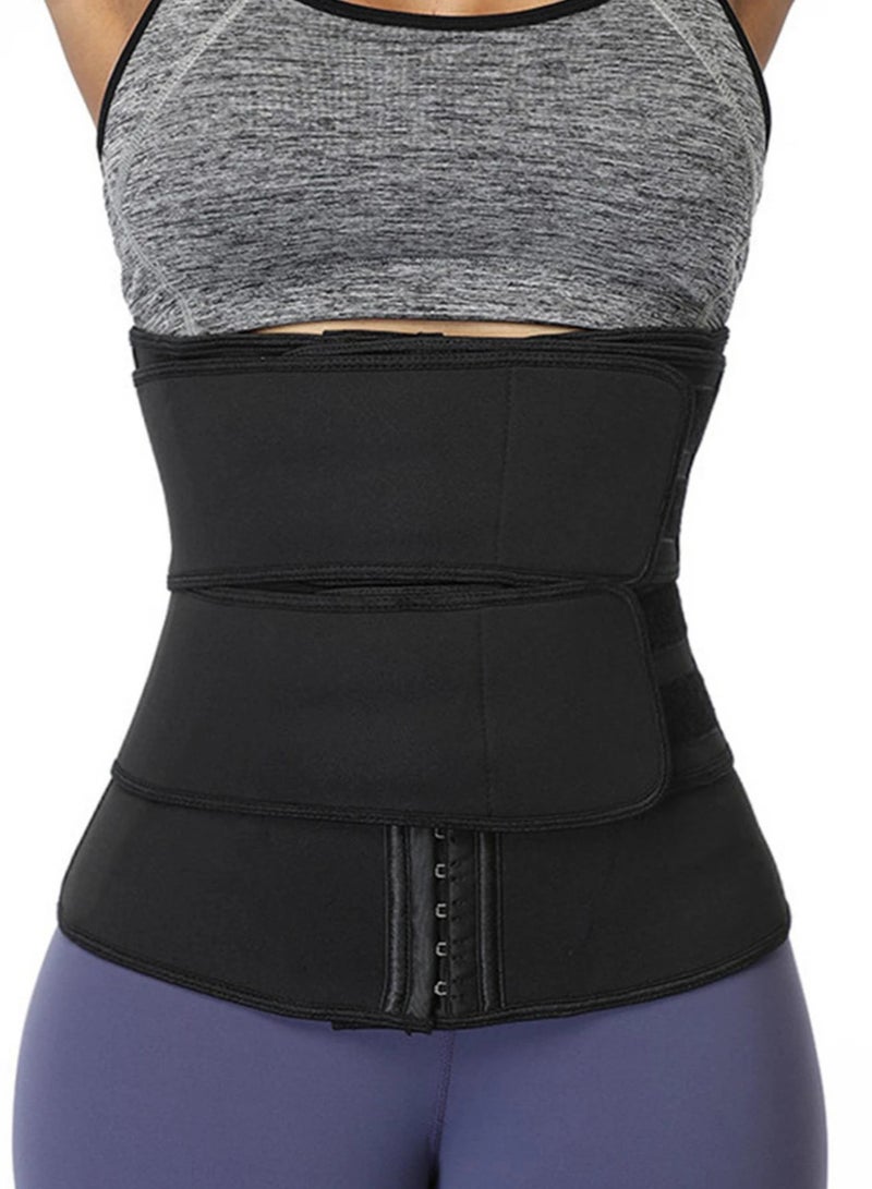 فيت فارما حزام خصر مزدوج للنساء من النيوبرين لتدريب الخصر واللياقة البدنية وشد الخصر وتشكيل الجسم لفقدان الوزن باللون الأسود - Image 2