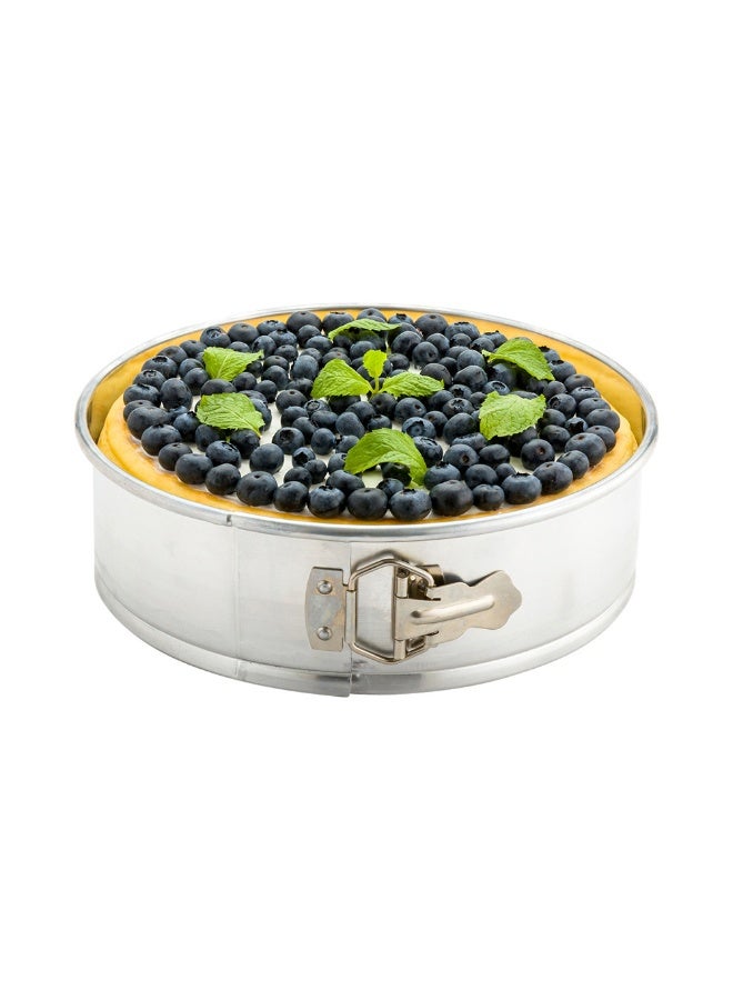 Restaurantware Met Lux 12 Inch Round Cake Pan, 1 Springform Springform Pan - Removable Bottom, Release Latch, Silver Aluminum Cheesecake Pan, For Baking Desserts, - Image 2