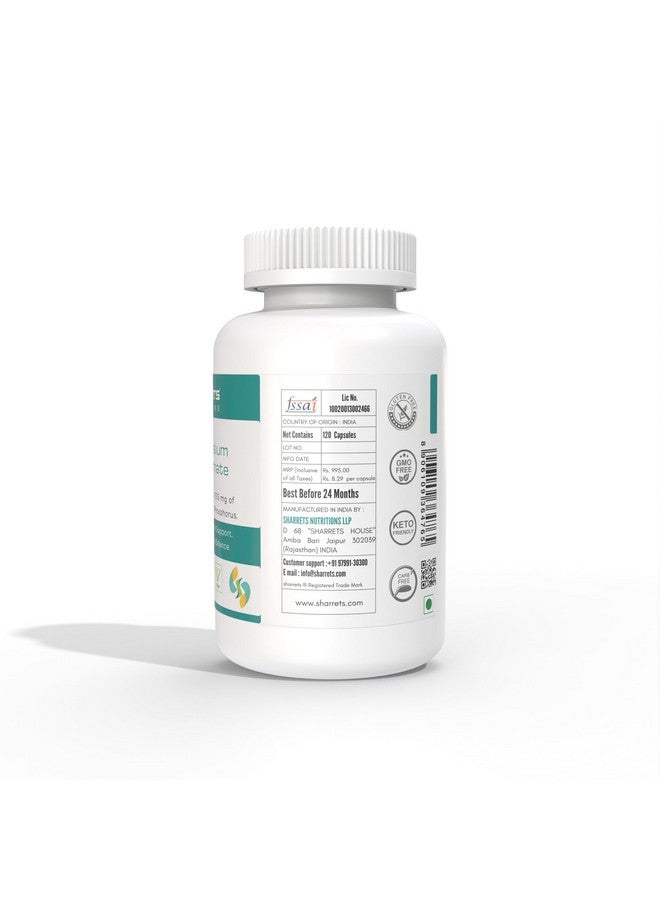 Sharrets Potassium With Phosphorus Supplements For Men Women Bone Keto, 2 X 120 Vegan Capsules - Image 4