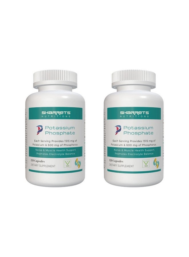 Sharrets Potassium With Phosphorus Supplements For Men Women Bone Keto, 2 X 120 Vegan Capsules - Image 1