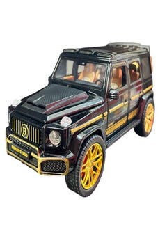 1:24 Scale Mercedes Benz G63 AMG Diecast Model Car, Barbs 900 SUV Zinc Alloy Pull Back Toy with Sound, Light, and Jeep Off-Road Features, Gifts for Boys and Girls (black)
