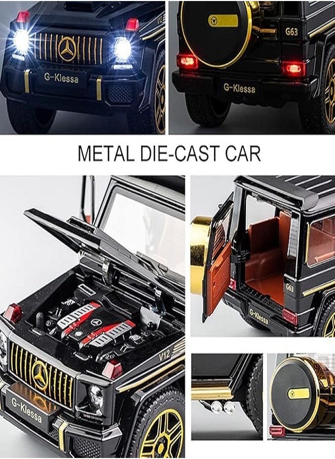 Generic - 1:24 Scale Mercedes Benz G63 AMG Diecast Model Car, Barbs 900 SUV Zinc Alloy Pull Back Toy with Sound, Light, and Jeep Off-Road Features, Gifts for Boys and Girls (black) - Image 1