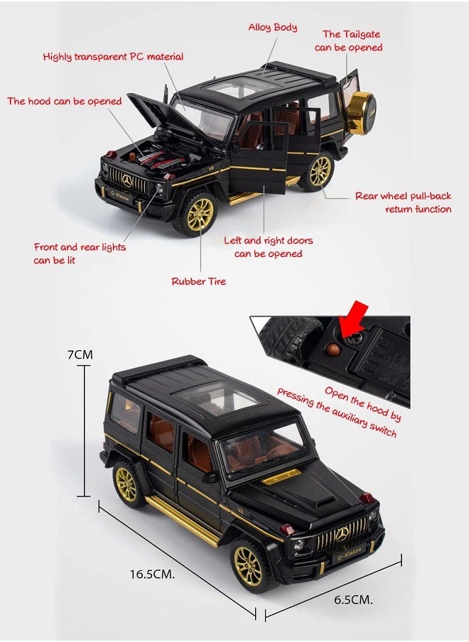 Generic - 1:24 Scale Mercedes Benz G63 AMG Diecast Model Car, Barbs 900 SUV Zinc Alloy Pull Back Toy with Sound, Light, and Jeep Off-Road Features, Gifts for Boys and Girls (black) - Image 1