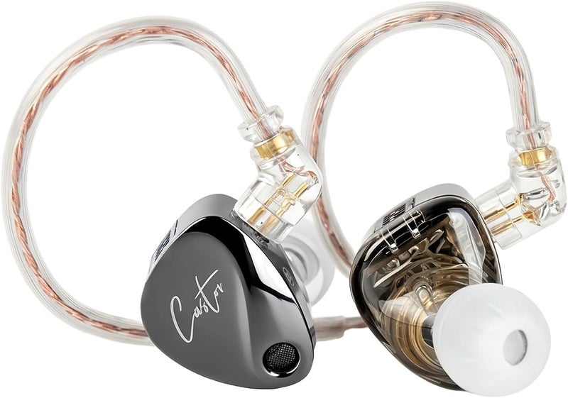 KZ Castor IEM, KZ Harman Edition in Ear Monitors with Dual Dynamic Drivers,IEM Earphones,Tunable Wired Earbuds with 2dd Drivers,Adjusting Switch,Noise-isolating With Detachable IEM Cable(Bass Version) - Image 1