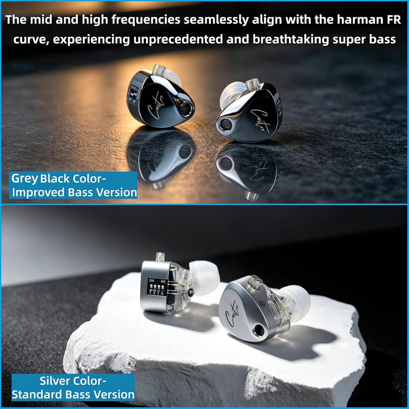 KZ Castor IEM, KZ Harman Edition in Ear Monitors with Dual Dynamic Drivers,IEM Earphones,Tunable Wired Earbuds with 2dd Drivers,Adjusting Switch,Noise-isolating With Detachable IEM Cable(Bass Version) - Image 2