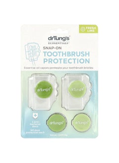 drTung's Dr. Tung's, Snap-On Toothbrush Protection, Fresh Lime, 4 Count  - Image 1