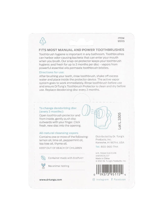drTung's Dr. Tung's, Snap-On Toothbrush Protection, Fresh Lime, 4 Count  - Image 2