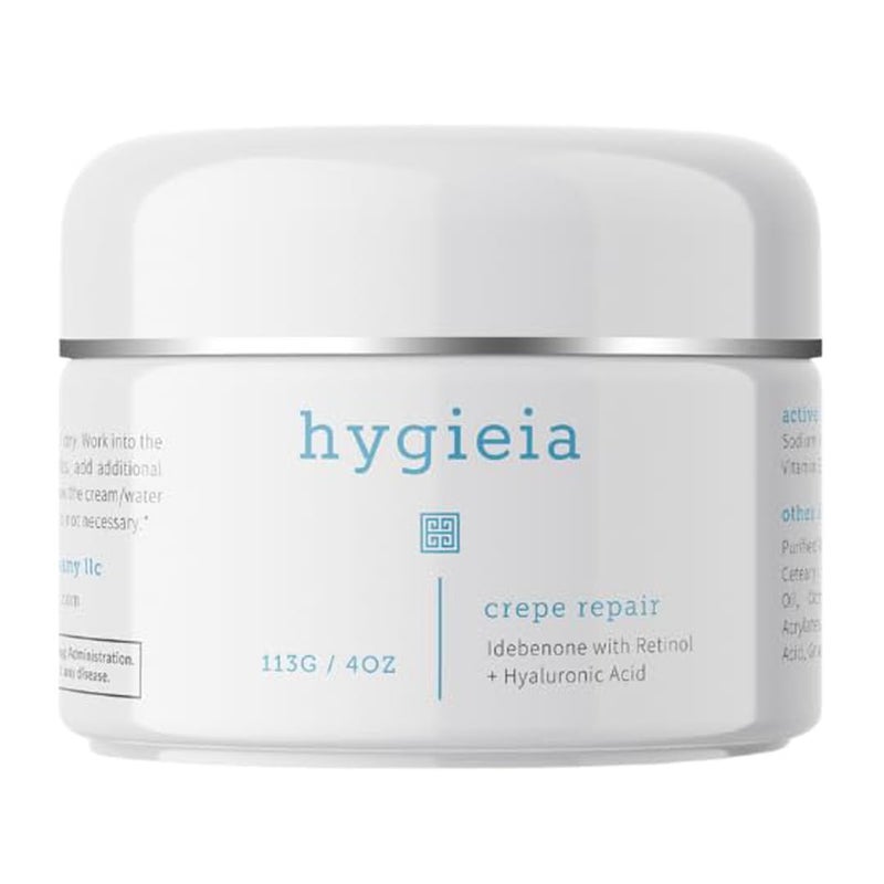 Hygieia Hygieia Crepey Skin Liposomal Repair Cream  AntiAging Crepe Corrector Lotion for Loose Skin Arms Neck  Body  Wrinkles  Retinol  Hyaluronic Acid Firming Cream with Idebenone  Made in USA 4oz