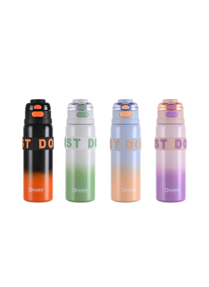 DESSINI - Insulated water bottle, One click Flip open 800Ml Purple - Image 1