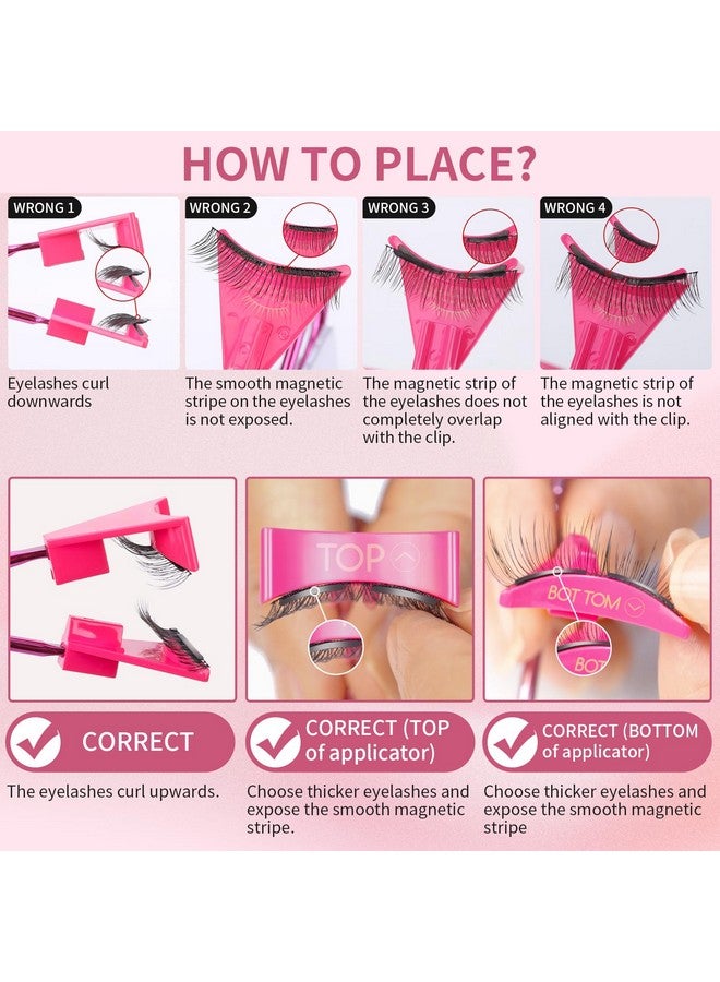 MLEN DIARY Dual Magnetic Eyelashes Magnetic Eyelashes Without Eyeliner 4D Natural Look Reusable Easy To Wear Soft Magnets False Eyelashes With Applicator No Glue Charming Queen - Image 5