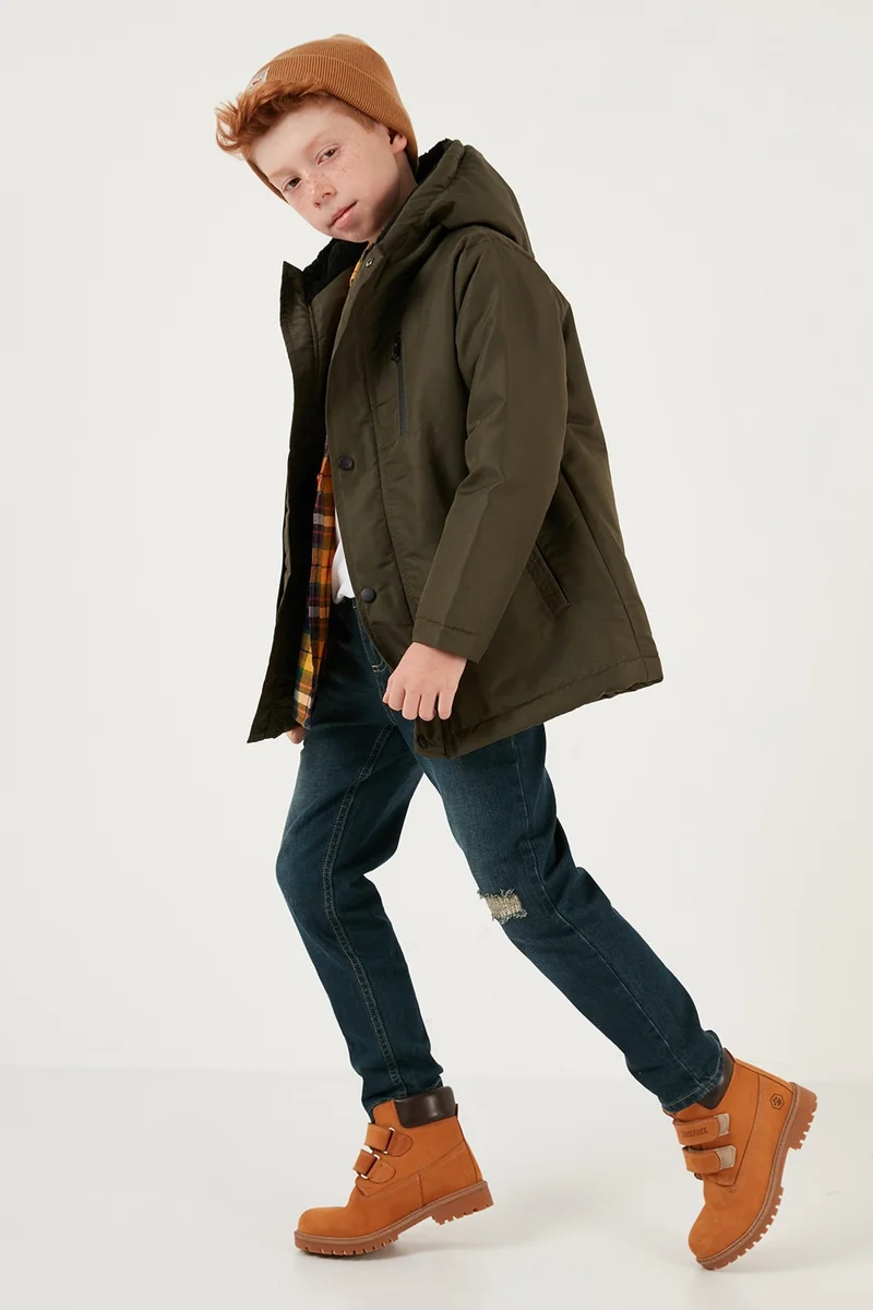 Lela Zippered Pocket Hooded Puffer Coat Boys' Coat 6492325