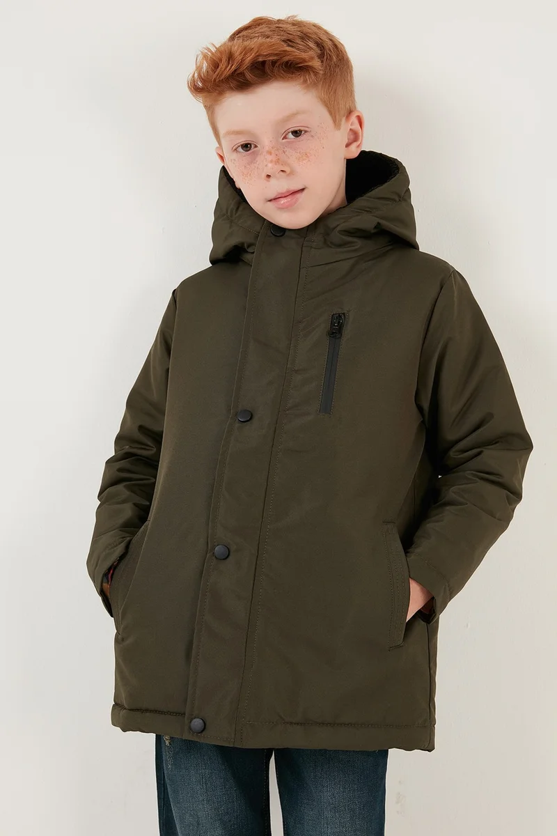 Lela Zippered Pocket Hooded Puffer Coat Boys' Coat 6492325
