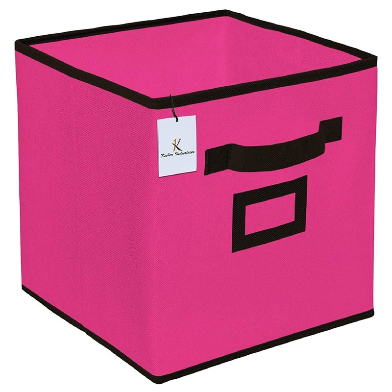 Kuber Industries Kuber Industries Non Woven Small Foldable Storage Cubes (Pink, 27 cm x 27 cm x 27 cm) - CTKTC035145  - Image 1