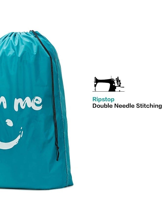 HOMEST 2 Pack XL Wash Me Travel Laundry Bag Dirty Garments Organizer Large Enough to Hold 4 Loads of Clothes Easy Fit a Hamper or Clothing Basket Azure and Blue - Image 4