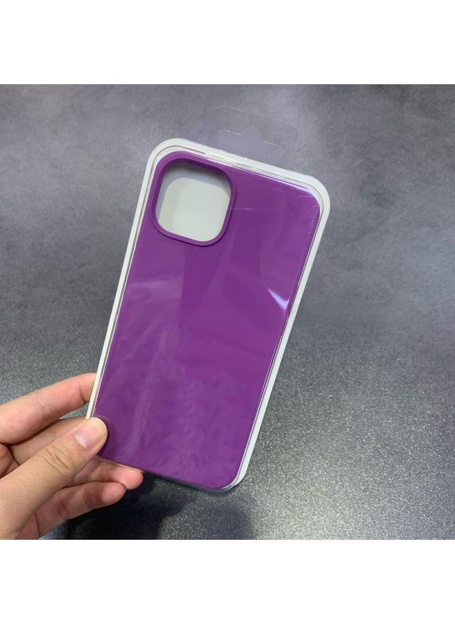 Generic For Iphone16 Liquid Silicone Phone Case For Iphone 16Pro Max/16Pro Full Covering Drop-Resistant Protective Case-Color:Purple [with Logo]]-Applicable Model:For Iphone16 [sealed Packaging]  - Image 1