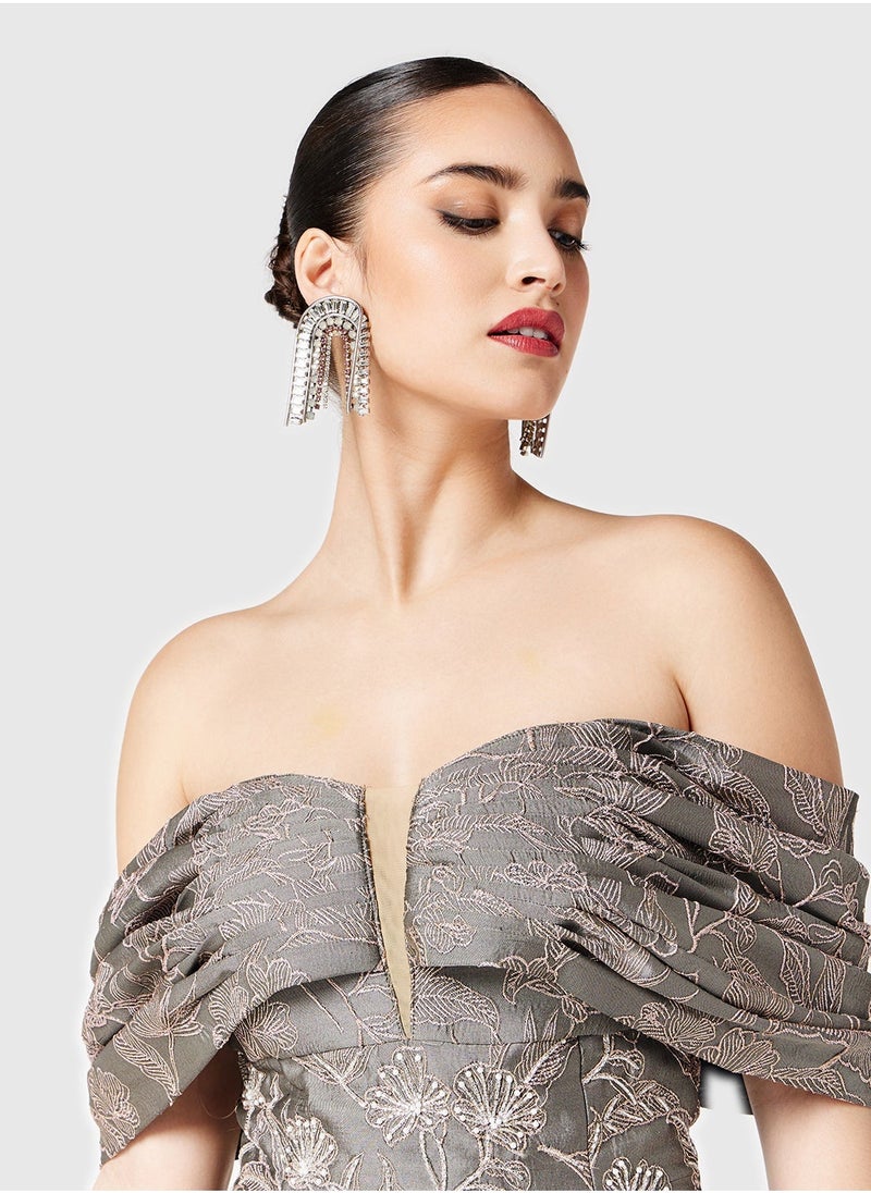 Threadz by Ajooni Floral Off-Shoulder Dress - Image 3