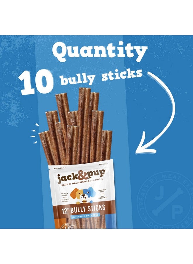 Jack&Pup Thick Bully Sticks | 12 Inch Bully Sticks For Large Dogs Aggressive Chewers | Single Ingredient, Odor Free, Long Lasting Dog Chews (10 Pack) - Image 3