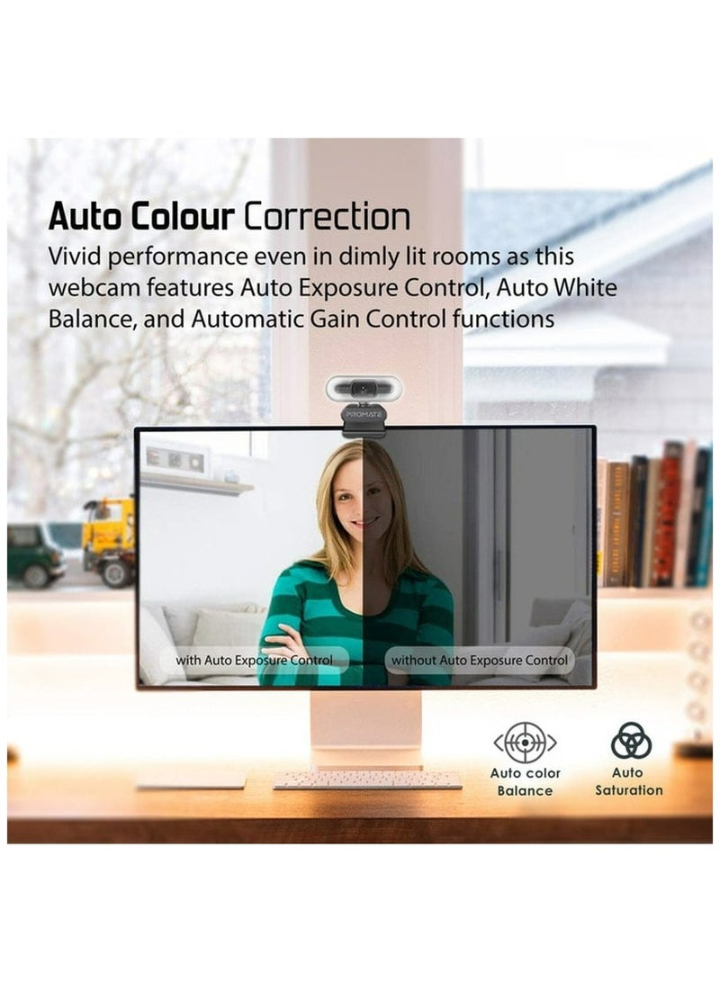 Promate ProCam-3 Full HD Angle WebCam with Built-in Led Light - Image 2