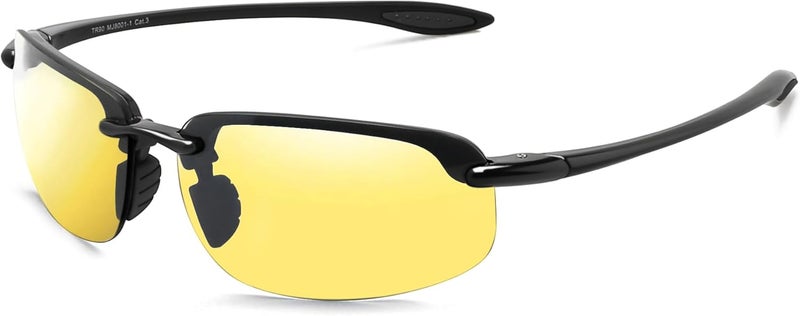 JULI Eyewear نظارات JULI الرياضية للرجال والنساء إطار TR90 بدون حواف للجري وصيد الأسماك والبيسبول والقيادة MJ8001 - Image 1