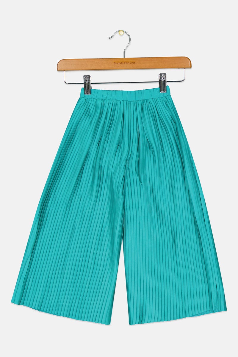 Hamleys Toddlers Girl Pleated Palazzo Pants, Turquoise - Image 3