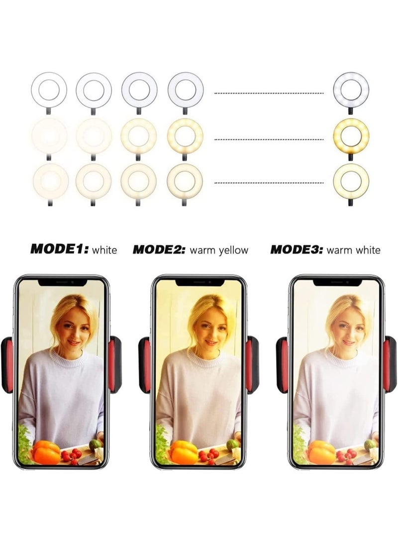 ELTRAZONE Shopping Selfie Ring Light with Stand & Cell Phone Holder, 3 Light Modes & 10 Level Brightness for Live Stream/Makeup, Flexible Arm Compatible with iPhone&Android Phones  - Image 2