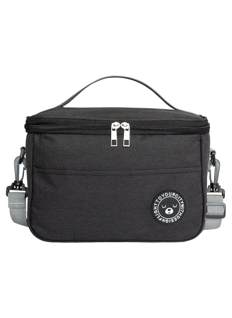 RATSAW Insulated Lunch Box Bag Waterproof Lunch Bags for Women Man Office Work School Picnic Fishing Hiking Travel Thermal Leak Proof Cool Bag Tote Bag with Shoulder Strap Black  - Image 1