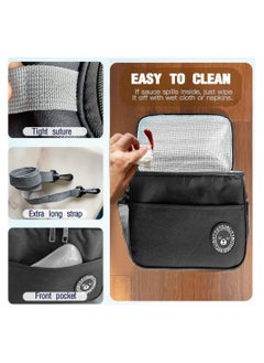 RATSAW Insulated Lunch Box Bag Waterproof Lunch Bags for Women Man Office Work School Picnic Fishing Hiking Travel Thermal Leak Proof Cool Bag Tote Bag with Shoulder Strap Black  - Image 2