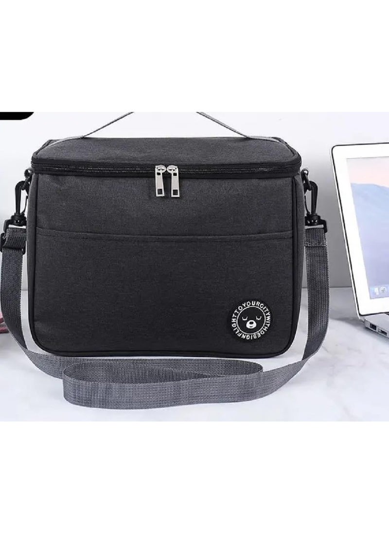 RATSAW Insulated Lunch Box Bag Waterproof Lunch Bags for Women Man Office Work School Picnic Fishing Hiking Travel Thermal Leak Proof Cool Bag Tote Bag with Shoulder Strap Black  - Image 5