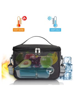 RATSAW Insulated Lunch Box Bag Waterproof Lunch Bags for Women Man Office Work School Picnic Fishing Hiking Travel Thermal Leak Proof Cool Bag Tote Bag with Shoulder Strap Black  - Image 3