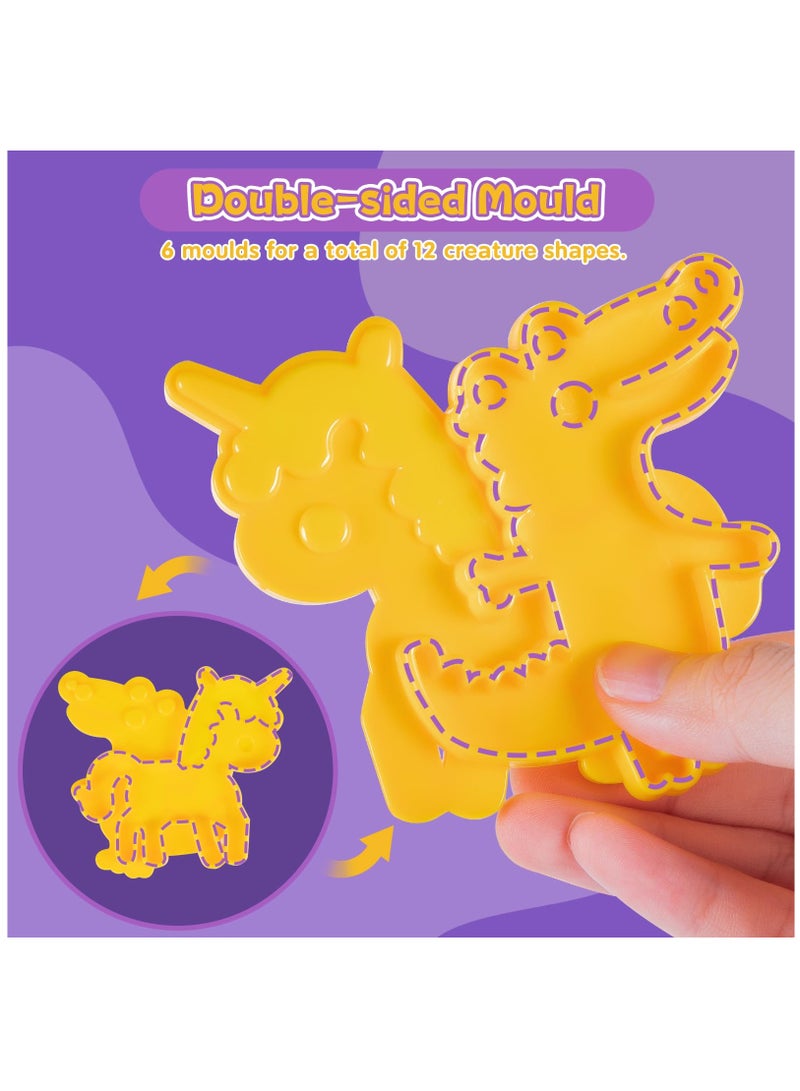 Excefore DIY Magic Water Gel Bead Sensory Toy Magic Water Elf Kit Handmade 3D Aqua Park Set with Double Sided Mold Sea Creatures Colorful Educational Toys for Kids 3+ Girls Boys Birthday Gift - Image 3