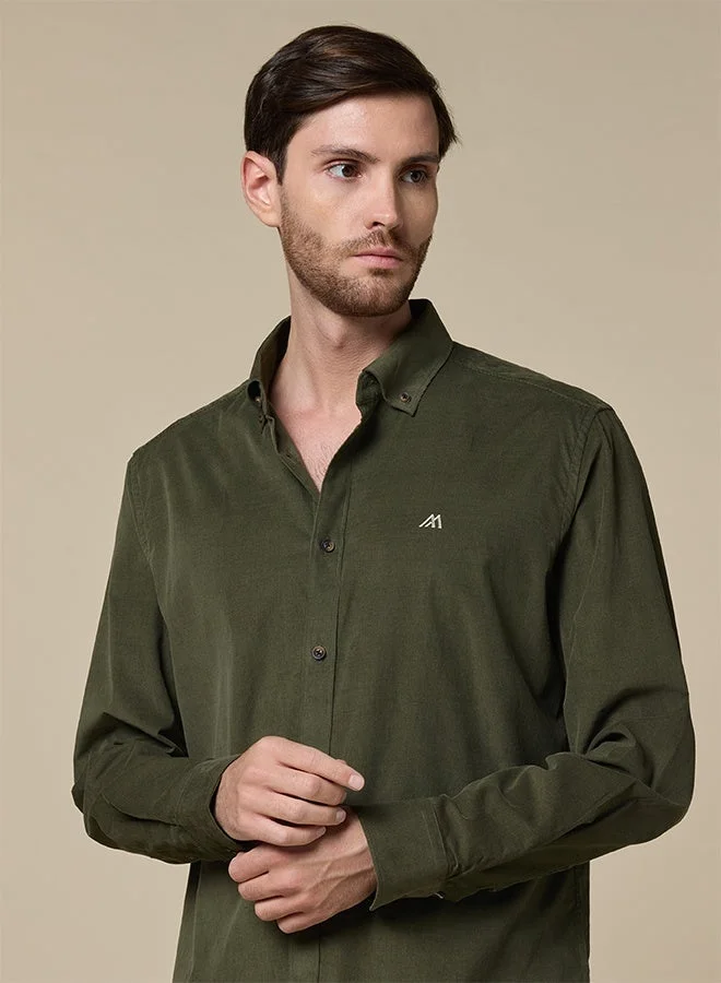 تكلف The Forest Depth Green Corduroy Shirt with Rich Texture