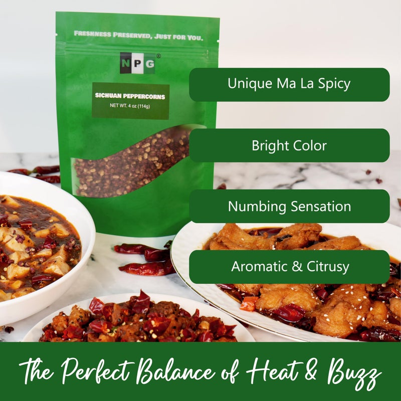 NPG Premium Szechuan Red Peppercorns Sichuan Whole Peppercorns 4 Ounces, A Mouth-numbing Spice, Red Sichuan Peppers for Kung Pao Chicken, Mapo Tofu, and Chinese Cuisine - Image 4
