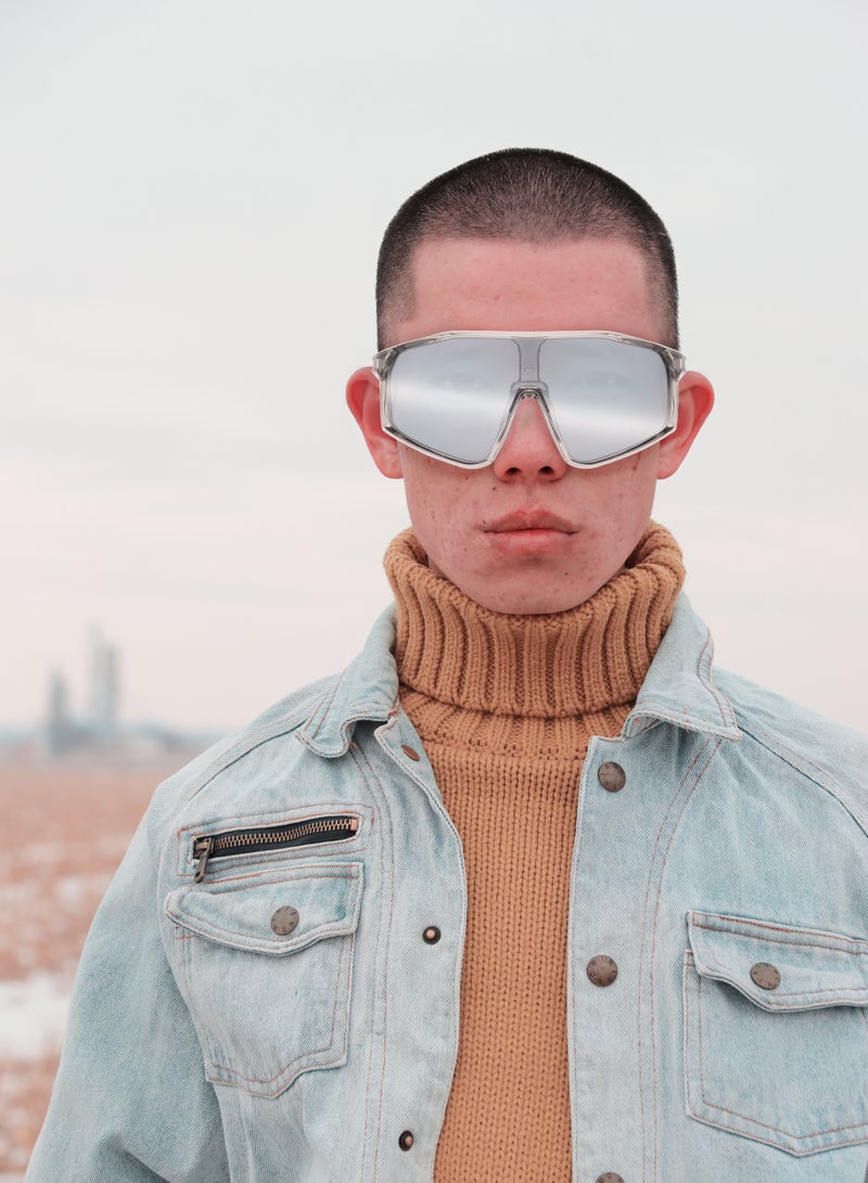 بورودو نظارات هورايزون الرياضية الخفيفة للغاية / عدسات مقاومة للخدش / تصميم خفيف الوزن / تصميم ذراع قابل للطي - رمادي - Image 3