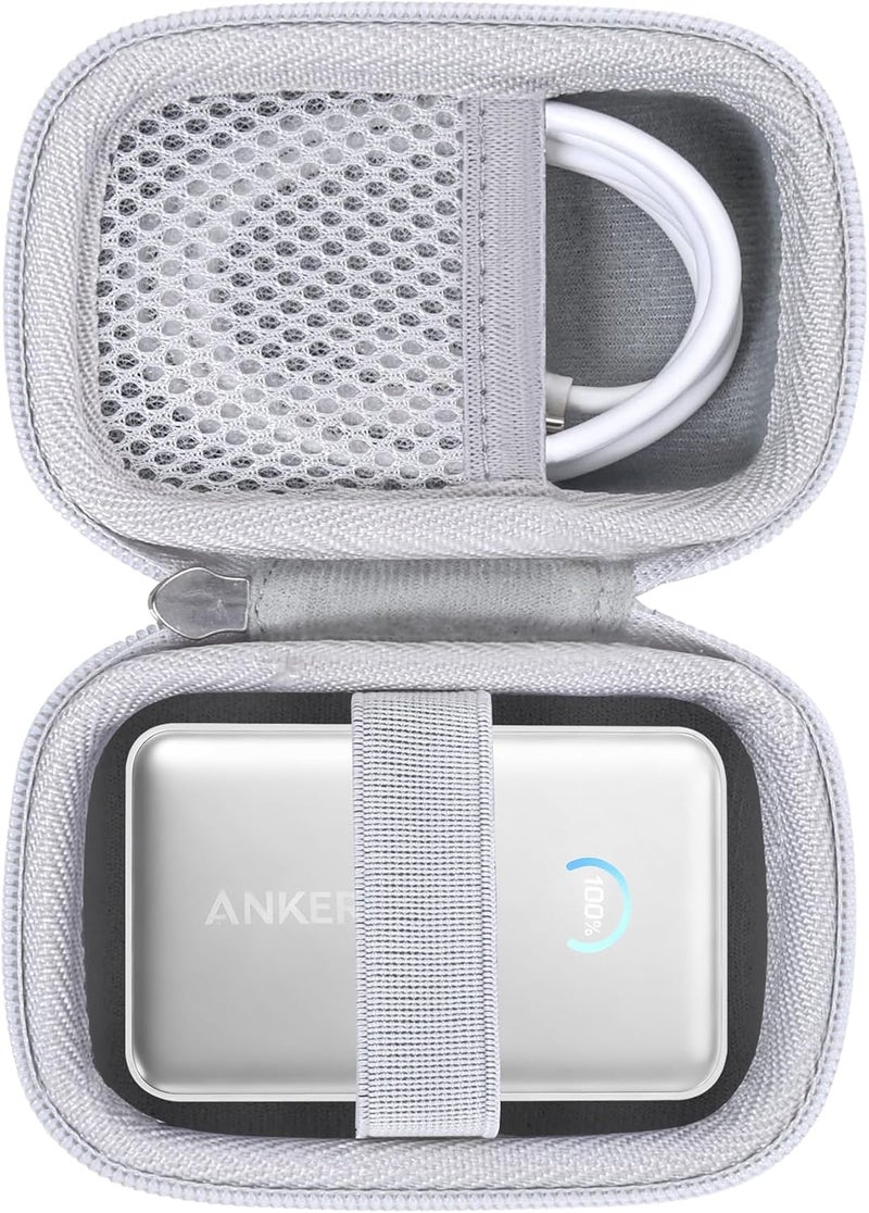 Khanka for Anker Nano Power Bank,10,000mAh 45W(‎A1638) Powerbank Hard Carrying Case,Storage Travel Cover for Anker Nano 45W Max Compact Battery Pack,Case Only (White) - Image 1
